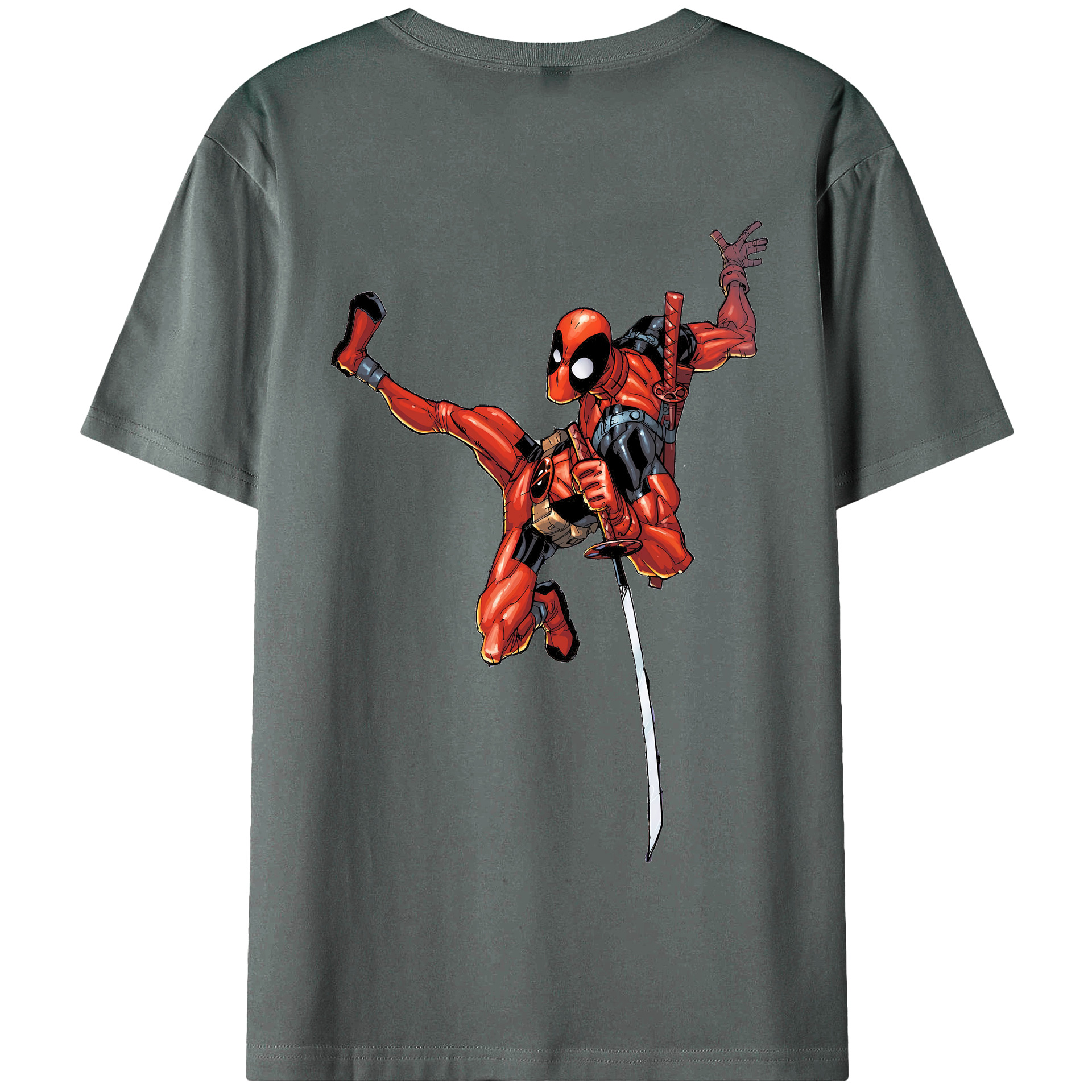 （画像用） Deadpool デッドプール 綿100％半袖Tシャツ（背面プリント）